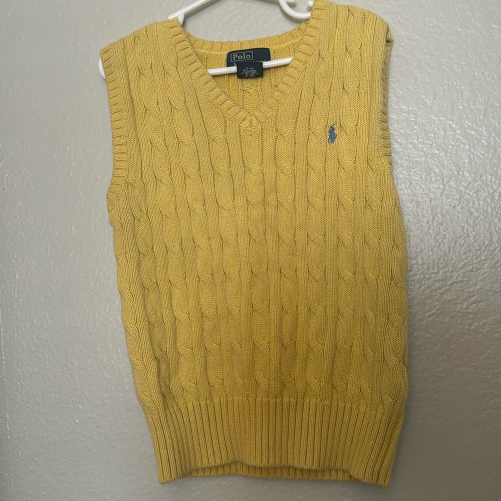 Warm Yellow Ralph Lauren Kids Sweater Vest